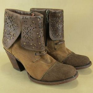 Cuadra US 7 Woman Western Ankle Bootie Side Zip